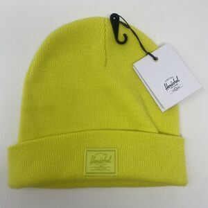 Herschel Supply Co Company Elmer Rib Knit Beanie Bright Green‎ Yellow OSFM New